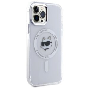 Karl Lagerfeld KLHMP12MHLSCHH Apple iPhone 12 / 12 Pro 6.1" baltos spalvos kietas dėklas IML Metal Choupette Head - Image 4