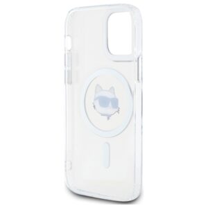 Karl Lagerfeld KLHMP12MHLSCHH Apple iPhone 12 / 12 Pro 6.1" baltos spalvos kietas dėklas IML Metal Choupette Head - Image 7