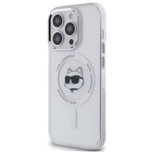 Karl Lagerfeld KLHMP14LHLSCHH Apple iPhone 14 Pro 6.1" baltos spalvos kietas dėklas IML Metal Choupette Head MagS - Image 2