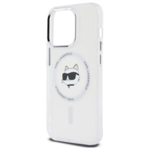 Karl Lagerfeld KLHMP14LHLSCHH Apple iPhone 14 Pro 6.1" baltos spalvos kietas dėklas IML Metal Choupette Head MagS - Image 6