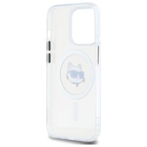 Karl Lagerfeld KLHMP14LHLSCHH Apple iPhone 14 Pro 6.1" baltos spalvos kietas dėklas IML Metal Choupette Head MagS - Image 7