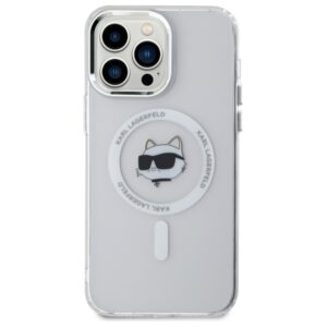 Karl Lagerfeld KLHMP14XHLSCHH Apple iPhone 14 Pro Max 6.7" baltos spalvos kietas dėklas IML Metal Choupette Head - Image 3