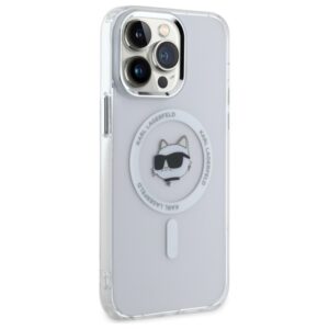 Karl Lagerfeld KLHMP14XHLSCHH Apple iPhone 14 Pro Max 6.7" baltos spalvos kietas dėklas IML Metal Choupette Head - Image 4
