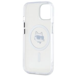 Karl Lagerfeld KLHMP15SHLSCHH Apple iPhone 15 6.1" baltos spalvos kietas dėklas IML Metal Choupette Head MagSafe - Image 7