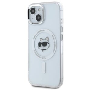 Karl Lagerfeld KLHMP15MHLSCHH Apple iPhone 15 Plus 6.7" baltos spalvos kietas dėklas IML Metal Choupette Head MagSafe - Image 2