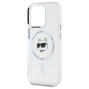 Karl Lagerfeld KLHMP15XHLSCHH Apple iPhone 15 Pro Max 6.7" baltos spalvos kietas dėklas IML Metal Choupette Head MagSafe - Image 6