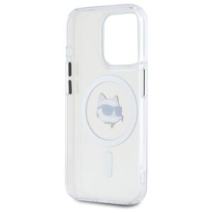 Karl Lagerfeld KLHMP15XHLSCHH Apple iPhone 15 Pro Max 6.7" baltos spalvos kietas dėklas IML Metal Choupette Head MagSafe - Image 7