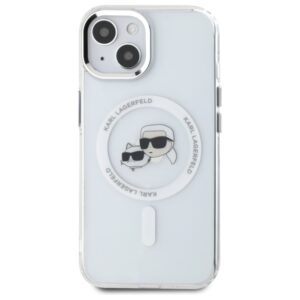 Karl Lagerfeld KLHMP15SHLSKCH Apple iPhone 15 6.1" baltos spalvos kietas dėklas IML Metal Karl&Choupette Head Mag - Image 3