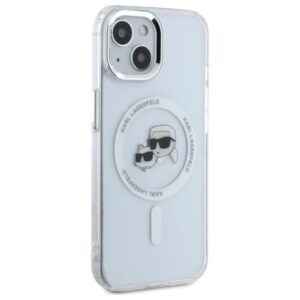 Karl Lagerfeld KLHMP15SHLSKCH Apple iPhone 15 6.1" baltos spalvos kietas dėklas IML Metal Karl&Choupette Head Mag - Image 4