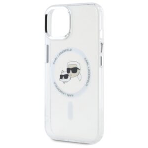Karl Lagerfeld KLHMP15SHLSKCH Apple iPhone 15 6.1" baltos spalvos kietas dėklas IML Metal Karl&Choupette Head Mag - Image 6