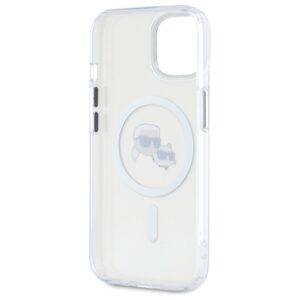Karl Lagerfeld KLHMP15SHLSKCH Apple iPhone 15 6.1" baltos spalvos kietas dėklas IML Metal Karl&Choupette Head Mag - Image 7