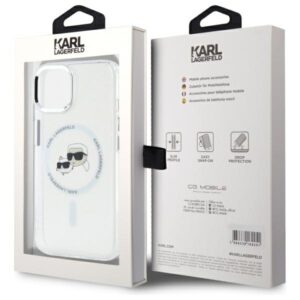 Karl Lagerfeld KLHMP15SHLSKCH Apple iPhone 15 6.1" baltos spalvos kietas dėklas IML Metal Karl&Choupette Head Mag - Image 8