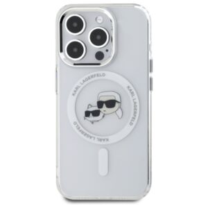 Karl Lagerfeld KLHMP15XHLSKCH Apple iPhone 15 Pro Max 6.7" baltos spalvos kietas dėklas IML Metal Karl&Choupette - Image 3
