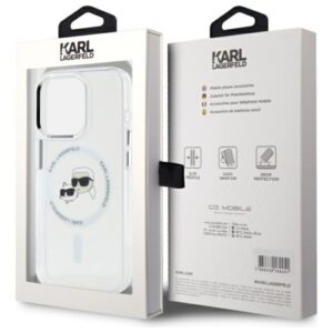 Karl Lagerfeld KLHMP15XHLSKCH Apple iPhone 15 Pro Max 6.7" baltos spalvos kietas dėklas IML Metal Karl&Choupette - Image 8