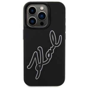 Karl Lagerfeld KLHCP15L3DRKSDLK Apple iPhone 15 Pro 6.1" juodos spalvos kietas dėklas 3D Rubber Signature - Image 3