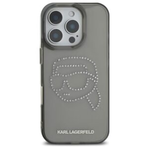 Karl Lagerfeld KLHCP16XHKHDCELK Apple iPhone 16 Pro Max 6.9" juodos spalvos kietas dėklas IML Rhinestones Karl Head - Image 3