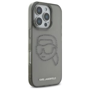 Karl Lagerfeld KLHCP16XHKHDCELK Apple iPhone 16 Pro Max 6.9" juodos spalvos kietas dėklas IML Rhinestones Karl Head - Image 4