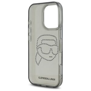 Karl Lagerfeld KLHCP16XHKHDCELK Apple iPhone 16 Pro Max 6.9" juodos spalvos kietas dėklas IML Rhinestones Karl Head - Image 7