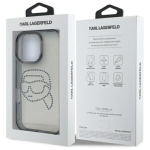 Karl Lagerfeld KLHCP16XHKHDCELK Apple iPhone 16 Pro Max 6.9" juodos spalvos kietas dėklas IML Rhinestones Karl Head - Image 8