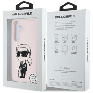 Dėklas Karl Lagerfeld Silicone Graffiti Ikonik Printed Logo MagSafe Samsung Galaxy S25 rožinės spalvos - Image 8