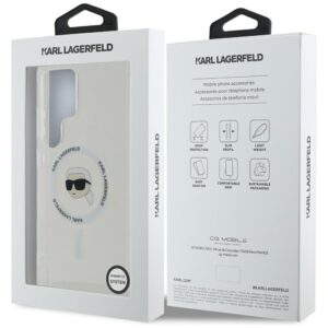 Dėklas Karl Lagerfeld Button Karl Head Printed Logo MagSafe Samsung Galaxy S25 Ultra baltos spalvos - Image 8