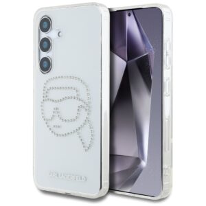 Dėklas Karl Lagerfeld Rhinestones Karl Head Logo Samsung Galaxy S25 skaidrus
