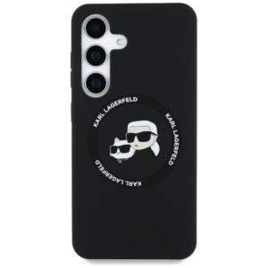 Dėklas Karl Lagerfeld Silicone Double Heads And Circle MagSafe Samsung Galaxy S25+ juodos spalvos - Image 3