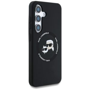 Dėklas Karl Lagerfeld Silicone Double Heads And Circle MagSafe Samsung Galaxy S25+ juodos spalvos - Image 4