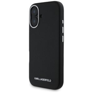Dėklas Karl Lagerfeld Saffiano Full Wrapped Elongated Metal Logo MagSafe Apple iPhone 16 juodos spalvos - Image 2