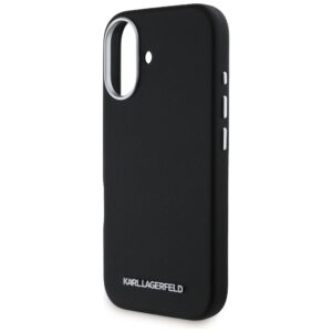 Dėklas Karl Lagerfeld Saffiano Full Wrapped Elongated Metal Logo MagSafe Apple iPhone 16 juodos spalvos - Image 6