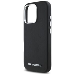 Dėklas Karl Lagerfeld Saffiano Full Wrapped Elongated Metal Logo MagSafe Apple iPhone 16 Pro Max juodos spalvos - Image 6