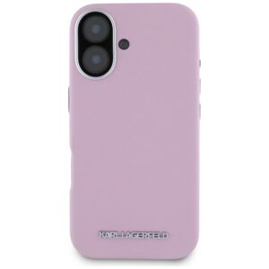 Dėklas Karl Lagerfeld Saffiano Full Wrapped Elongated Metal Logo MagSafe Apple iPhone 16 rožinės spalvos - Image 3