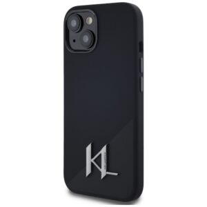 Dėklas Karl Lagerfeld Silicone Shadow Metal Initial MagSafe Apple iPhone 15 juodos spalvos - Image 2