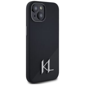 Dėklas Karl Lagerfeld Silicone Shadow Metal Initial MagSafe Apple iPhone 15 juodos spalvos - Image 4