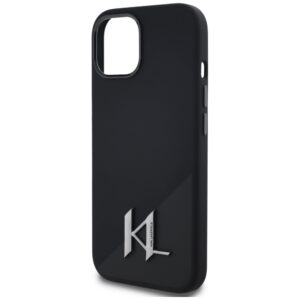 Dėklas Karl Lagerfeld Silicone Shadow Metal Initial MagSafe Apple iPhone 15 juodos spalvos - Image 6