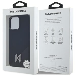 Dėklas Karl Lagerfeld Silicone Shadow Metal Initial MagSafe Apple iPhone 15 Pro Max juodos spalvos - Image 8