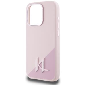 Dėklas Karl Lagerfeld Silicone Shadow Metal Initial MagSafe Apple iPhone 15 Pro Max rožinės spalvos - Image 6
