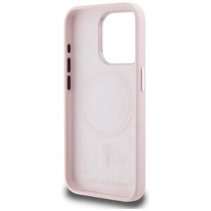 Dėklas Karl Lagerfeld Silicone Shadow Metal Initial MagSafe Apple iPhone 15 Pro Max rožinės spalvos - Image 7