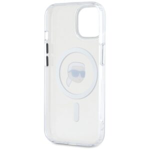 Dėklas Karl Lagerfeld IML Metal Karl Head MagSafe Apple iPhone 15 baltos spalvos - Image 7