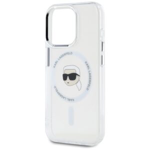 Dėklas Karl Lagerfeld IML Metal Karl Head MagSafe Apple iPhone 15 Pro Max baltos spalvos - Image 6