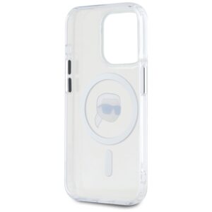 Dėklas Karl Lagerfeld IML Metal Karl Head MagSafe Apple iPhone 15 Pro Max baltos spalvos - Image 7