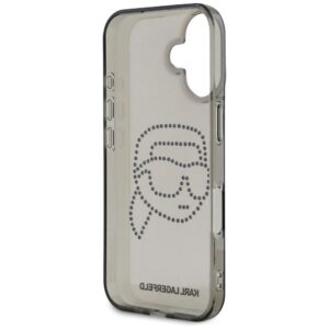 Dėklas Karl Lagerfeld IML Rhinestones Karl Head Apple iPhone 16 juodos spalvos - Image 7