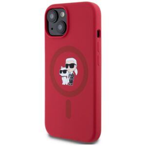 Dėklas Karl Lagerfeld Silicone Karl&Choupette Heads Ring MagSafe Apple iPhone 15 red - Image 2