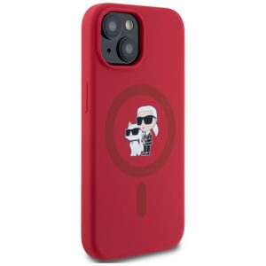 Dėklas Karl Lagerfeld Silicone Karl&Choupette Heads Ring MagSafe Apple iPhone 15 red - Image 4