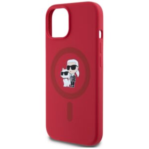 Dėklas Karl Lagerfeld Silicone Karl&Choupette Heads Ring MagSafe Apple iPhone 15 red - Image 6