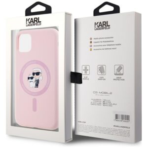 Dėklas Karl Lagerfeld Silicone Karl&Choupette MagSafe Apple iPhone 11 rožinės spalvos - Image 8