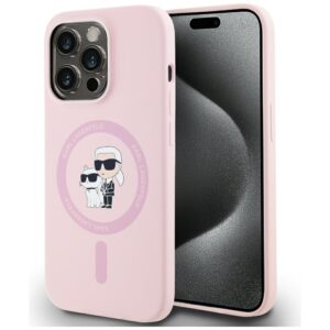 Dėklas Karl Lagerfeld Silicone Karl&Choupette MagSafe Apple iPhone 14 Pro Max rožinės spalvos - Image 1