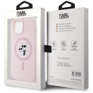 Dėklas Karl Lagerfeld Silicone Karl&Choupette MagSafe Apple iPhone 15 Plus rožinės spalvos - Image 8
