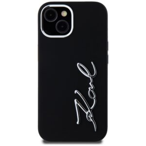 Dėklas Karl Lagerfeld Silicone Metal Script Logo Apple iPhone 15 juodos spalvos - Image 3