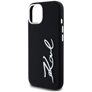 Dėklas Karl Lagerfeld Silicone Metal Script Logo Apple iPhone 15 juodos spalvos - Image 6